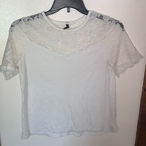 Adorable lace white shirt size small